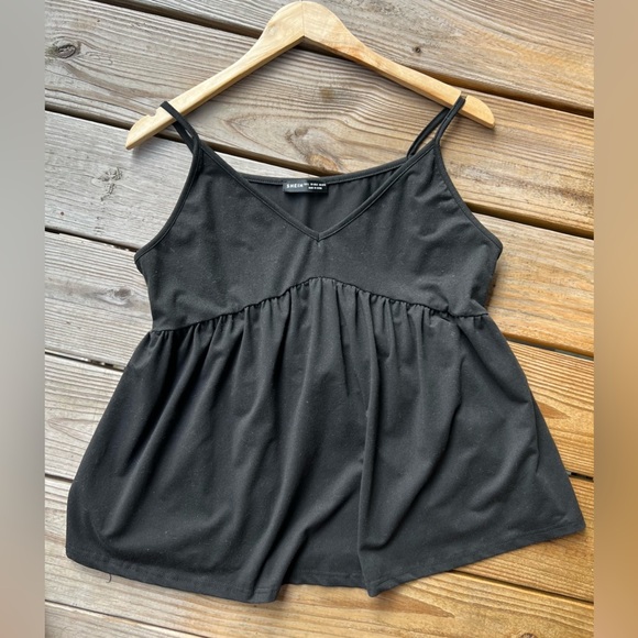 SHEIN Tops - SHEIN Large Black Baby Doll Tank Top